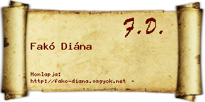 Fakó Diána névjegykártya